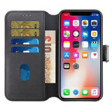 Rvelon iPhone 15 Pro Max Etui Ekte Skinn Svart