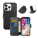 Rvelon iPhone 15 Pro Max Etui Ekte Skinn Svart