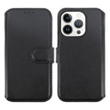 Rvelon iPhone 15 Pro Max Etui Ekte Skinn Svart