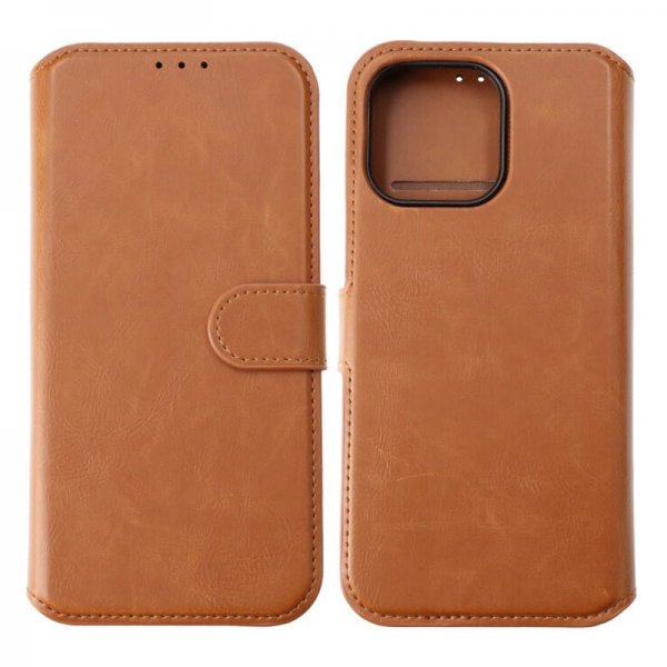 Rvelon iPhone 15 Pro Max Etui Detachable Wallet Case Brun