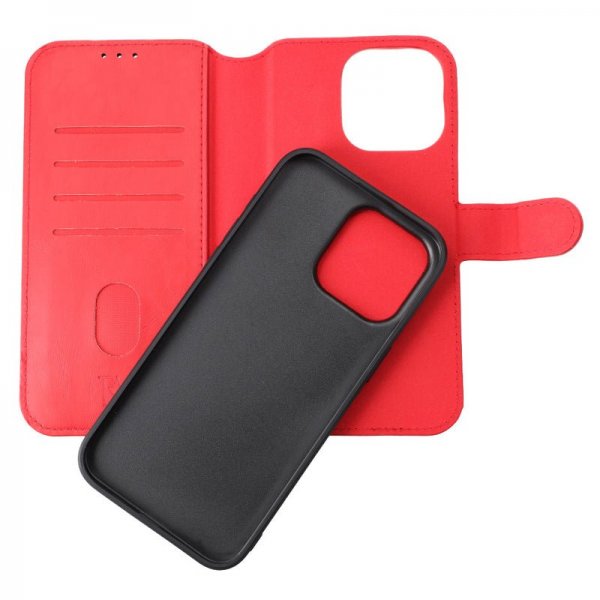 Rvelon iPhone 15 Pro Max Etui Detachable Wallet Case Rød