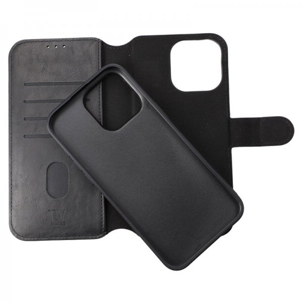 Rvelon iPhone 15 Pro Max Etui Detachable Wallet Case Svart