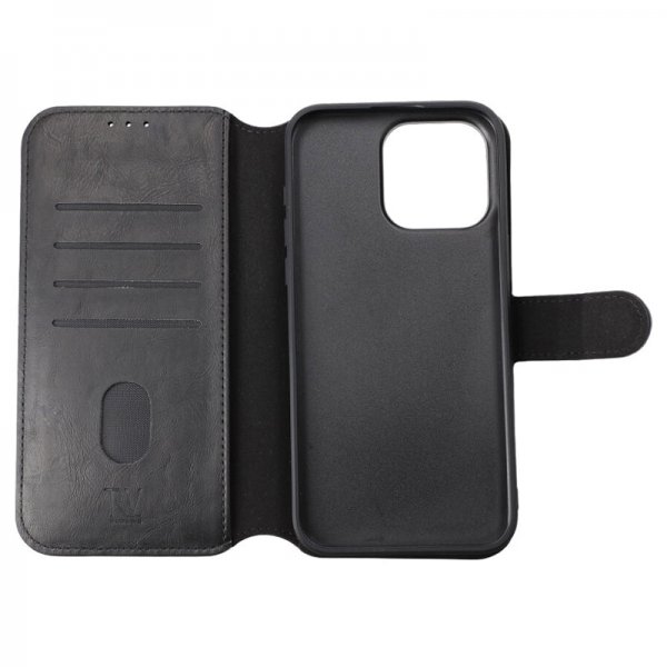Rvelon iPhone 15 Pro Max Etui Detachable Wallet Case Svart