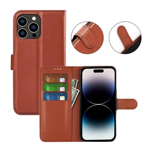 iPhone 15 Pro Max Etui med Stativ Brun