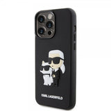 Karl Lagerfeld iPhone 15 Pro Max Deksel 3D Rubber Karl & Choupette Svart