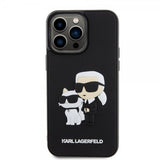 Karl Lagerfeld iPhone 15 Pro Max Deksel 3D Rubber Karl & Choupette Svart