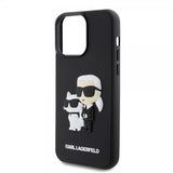Karl Lagerfeld iPhone 15 Pro Max Deksel 3D Rubber Karl & Choupette Svart