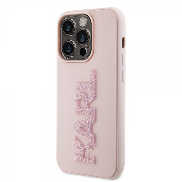 Karl Lagerfeld iPhone 15 Pro Max Deksel 3D Rubber Karl Rosa