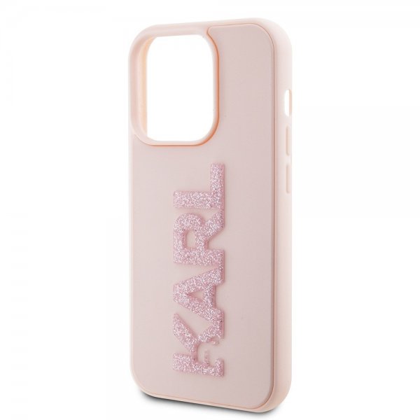 Karl Lagerfeld iPhone 15 Pro Max Deksel 3D Rubber Karl Rosa