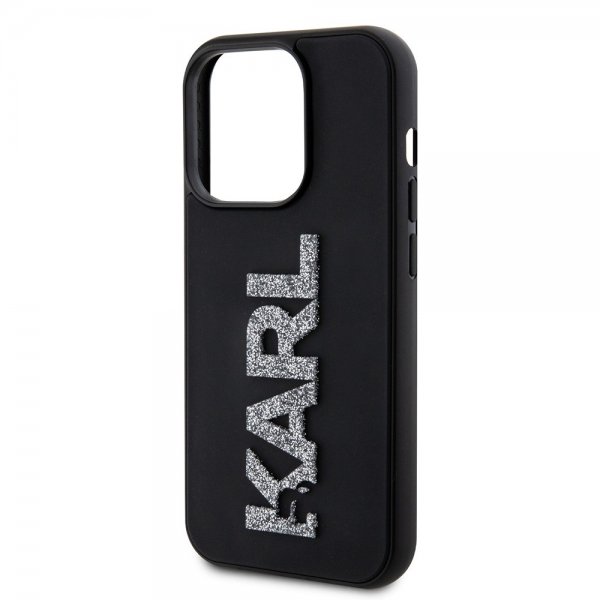 Karl Lagerfeld iPhone 15 Pro Max Deksel 3D Rubber Karl Svart