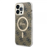 Guess iPhone 15 Pro Max Deksel 4G Pattern MagSafe Brun