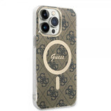 Guess iPhone 15 Pro Max Deksel 4G Pattern MagSafe Brun