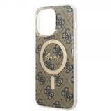Guess iPhone 15 Pro Max Deksel 4G Pattern MagSafe Brun