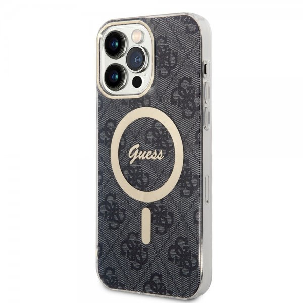 Guess iPhone 15 Pro Max Deksel 4G Pattern MagSafe Svart