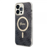 Guess iPhone 15 Pro Max Deksel 4G Pattern MagSafe Svart