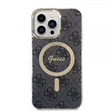 Guess iPhone 15 Pro Max Deksel 4G Pattern MagSafe Svart