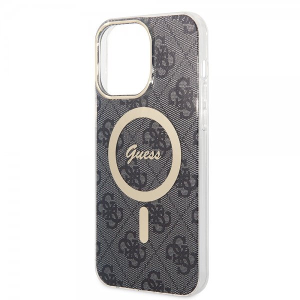 Guess iPhone 15 Pro Max Deksel 4G Pattern MagSafe Svart