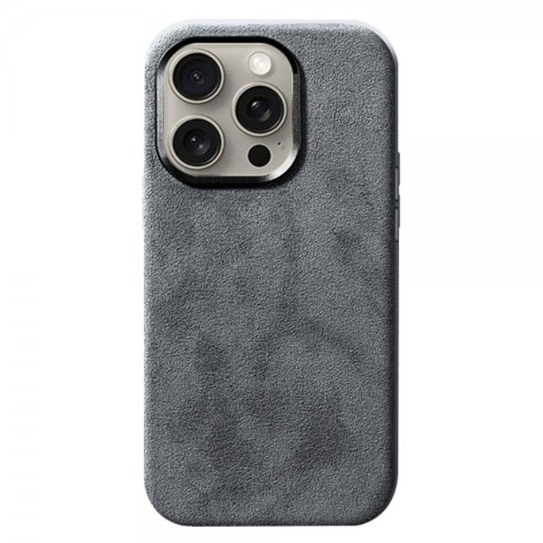 iPhone 15 Pro Max Deksel Alcantara MagSafe Grå