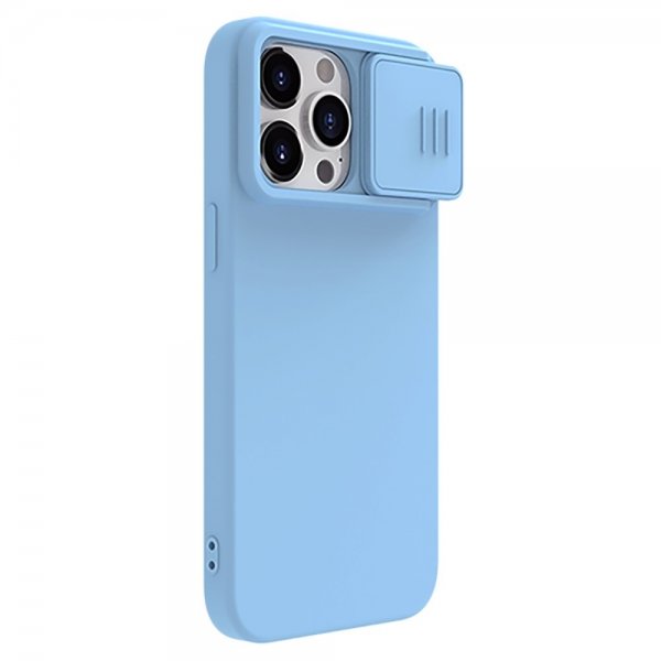 Nillkin iPhone 15 Pro Max Deksel CamShield Silky MagSafe Lyseblå