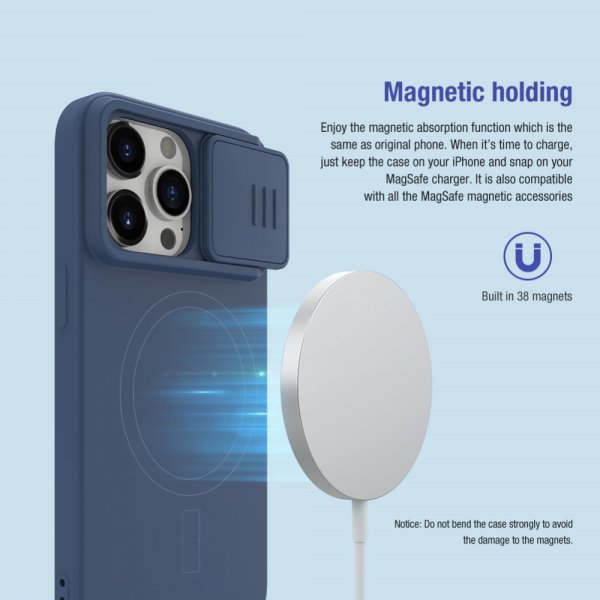 Nillkin iPhone 15 Pro Max Deksel CamShield Silky MagSafe Lyslilla