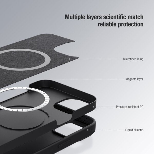 Nillkin iPhone 15 Pro Max Deksel CamShield Silky MagSafe Mørklilla