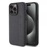 Mercedes Benz iPhone 15 Pro Max Deksel Carbon Effect Leather Stripe AMG Svart