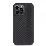 Mercedes Benz iPhone 15 Pro Max Deksel Carbon Effect Leather Stripe AMG Svart