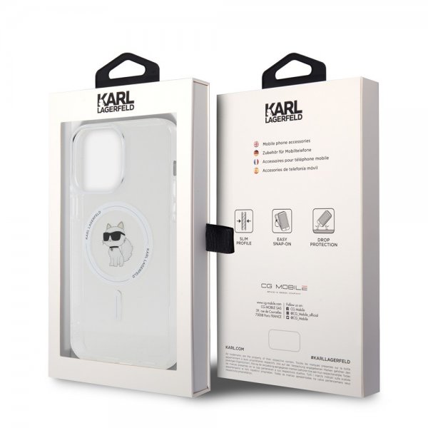Karl Lagerfeld iPhone 15 Pro Max Deksel Choupette MagSafe Transparent