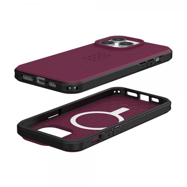 Urban Armor Gear (UAG) iPhone 15 Pro Max Deksel Civilian MagSafe Bordeaux