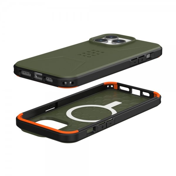 Urban Armor Gear (UAG) iPhone 15 Pro Max Deksel Civilian MagSafe Olive Drab