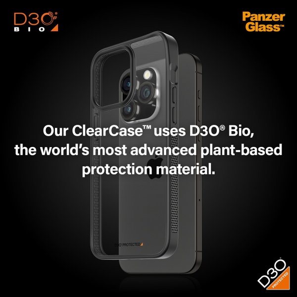 PanzerGlass iPhone 15 Pro Max Deksel ClearCase D3O Svart