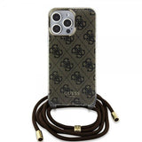 Guess iPhone 15 Pro Max Deksel Crossbody Cord Brun