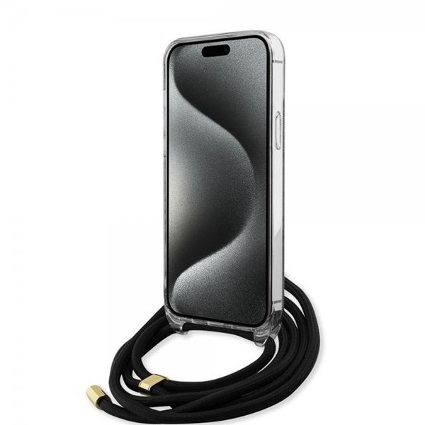 Guess iPhone 15 Pro Max Deksel Crossbody Cord Svart