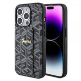 Guess iPhone 15 Pro Max Deksel G Cube Grip Stand Svart