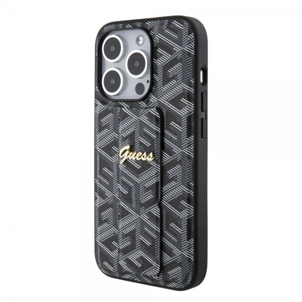 Guess iPhone 15 Pro Max Deksel G Cube Grip Stand Svart