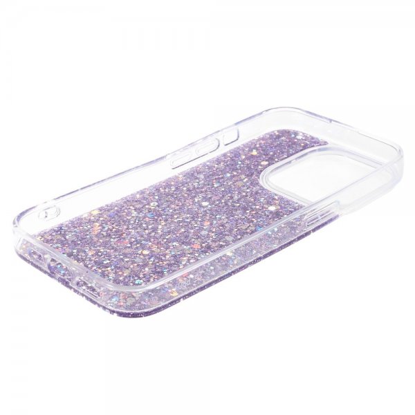 iPhone 15 Pro Max Deksel Glitterpaljetter Lilla