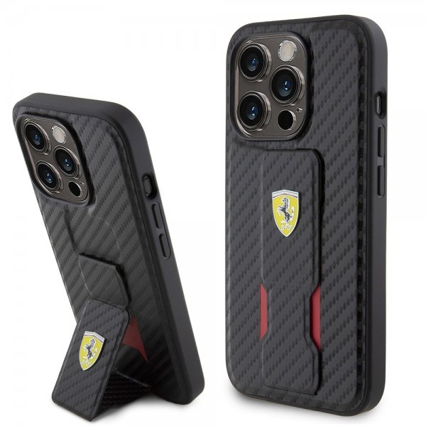 Ferrari iPhone 15 Pro Max Deksel Grip Stand Function Svart