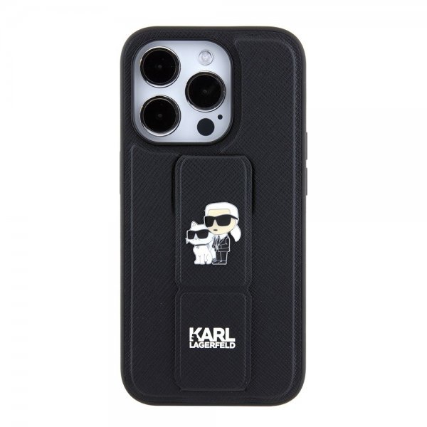 Karl Lagerfeld iPhone 15 Pro Max Deksel Grip Stand Function Svart