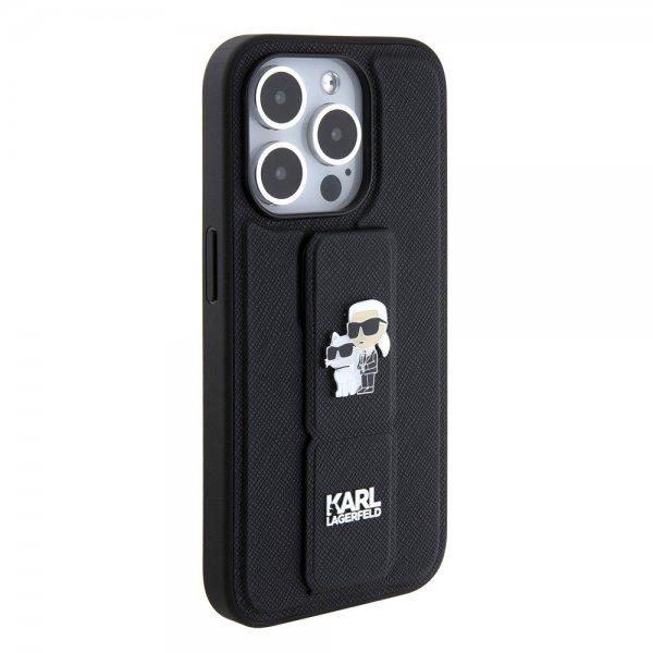 Karl Lagerfeld iPhone 15 Pro Max Deksel Grip Stand Function Svart