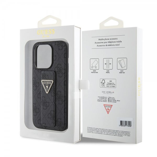 Guess iPhone 15 Pro Max Deksel Grip Stand Function Svart