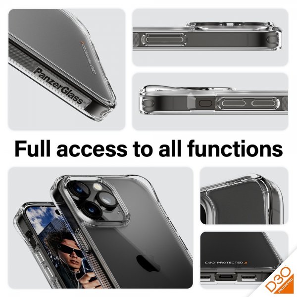 PanzerGlass iPhone 15 Pro Max Deksel HardCase D3O Transparent
