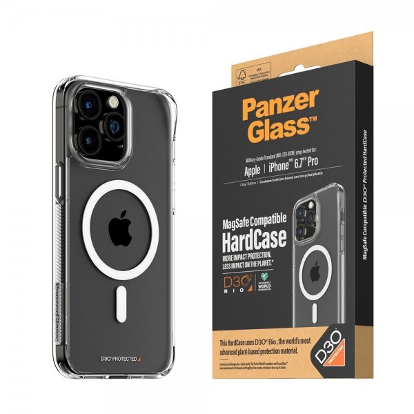 PanzerGlass iPhone 15 Pro Max Deksel HardCase MagSafe D3O Transparent