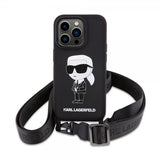 Karl Lagerfeld iPhone 15 Pro Max Deksel Ikonik Crossbody Svart
