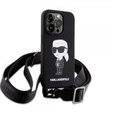 Karl Lagerfeld iPhone 15 Pro Max Deksel Ikonik Crossbody Svart