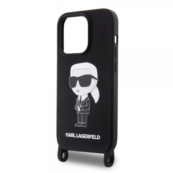 Karl Lagerfeld iPhone 15 Pro Max Deksel Ikonik Crossbody Svart