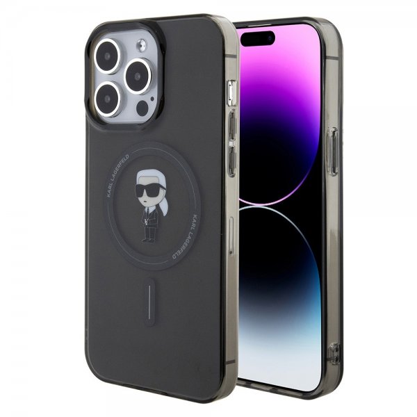 Karl Lagerfeld iPhone 15 Pro Max Deksel Ikonik MagSafe Svart
