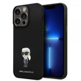 Karl Lagerfeld iPhone 15 Pro Max Deksel Ikonik Metal Pin Svart