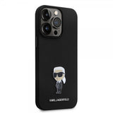 Karl Lagerfeld iPhone 15 Pro Max Deksel Ikonik Metal Pin Svart