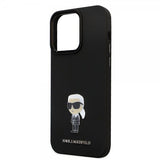 Karl Lagerfeld iPhone 15 Pro Max Deksel Ikonik Metal Pin Svart