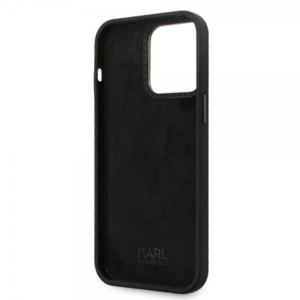 Karl Lagerfeld iPhone 15 Pro Max Deksel Ikonik Metal Pin Svart